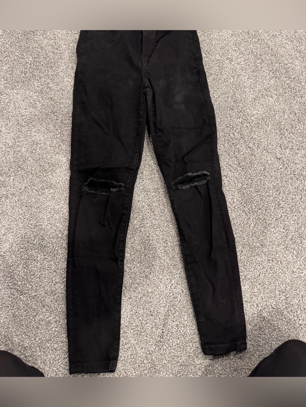 American Eagle Outfitters Black Womens Skinny Ripped Jeans